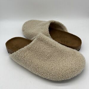 Nicole Miller BONDY Faux Fur Sherpa Slides Mules Slippers Size 10-11